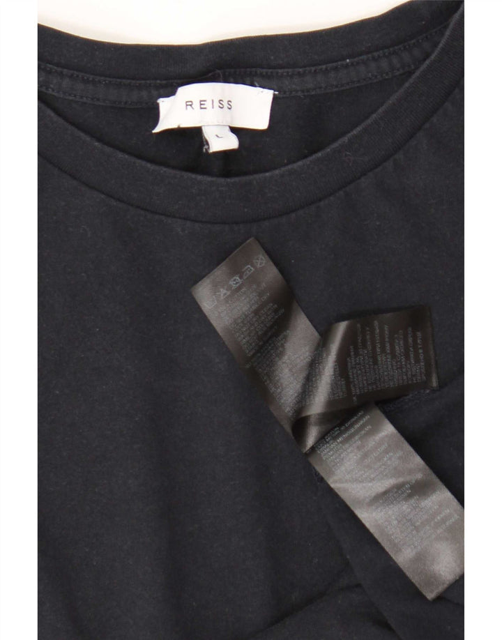 T-shirt da uomo Reiss Top grande in cotone nero