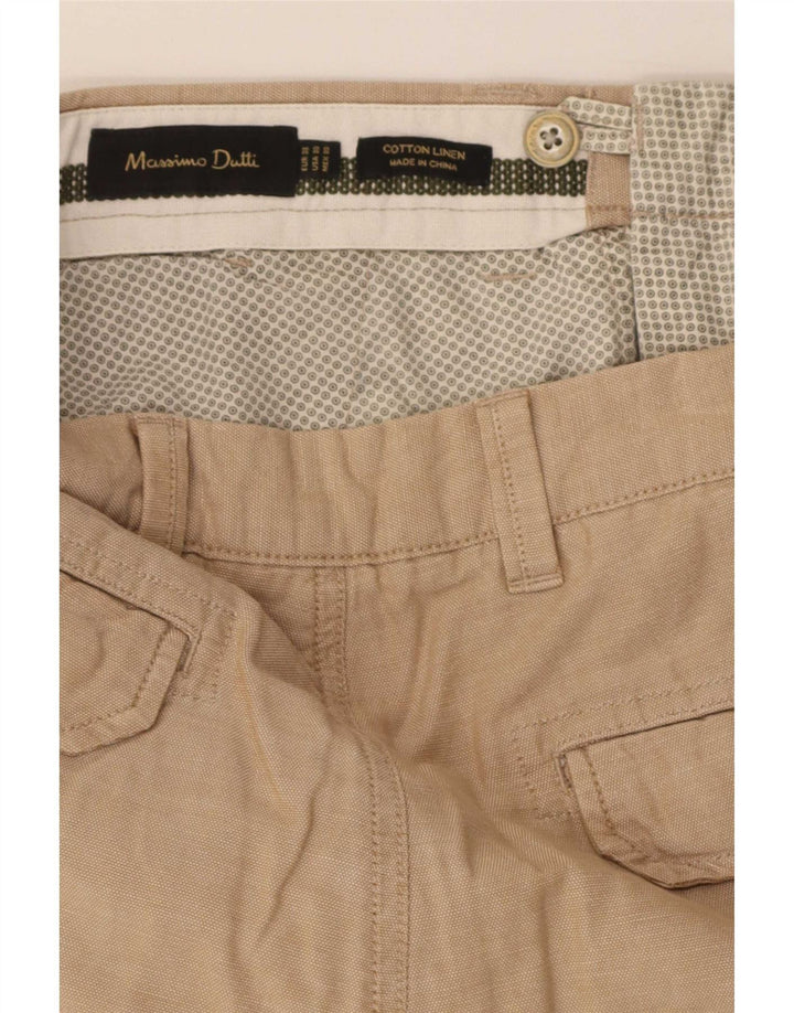 Pantaloncini cargo da uomo Massimo Dutti EU 38 Small W30 Cotone beige