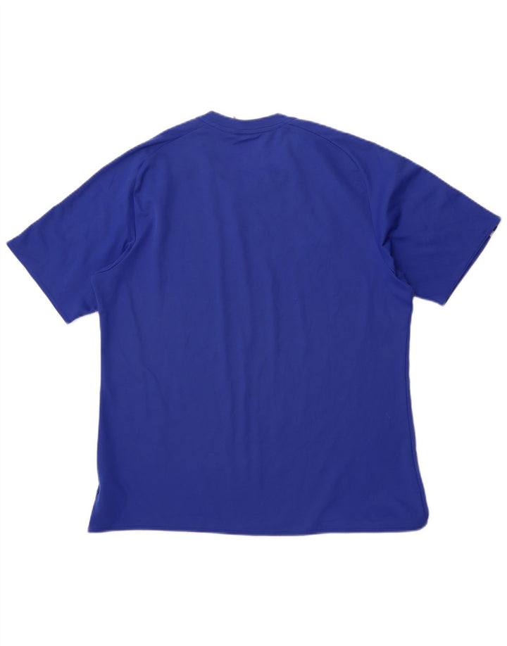 T-shirt ADIDAS da uomo Climalite Top grande blu in poliestere
