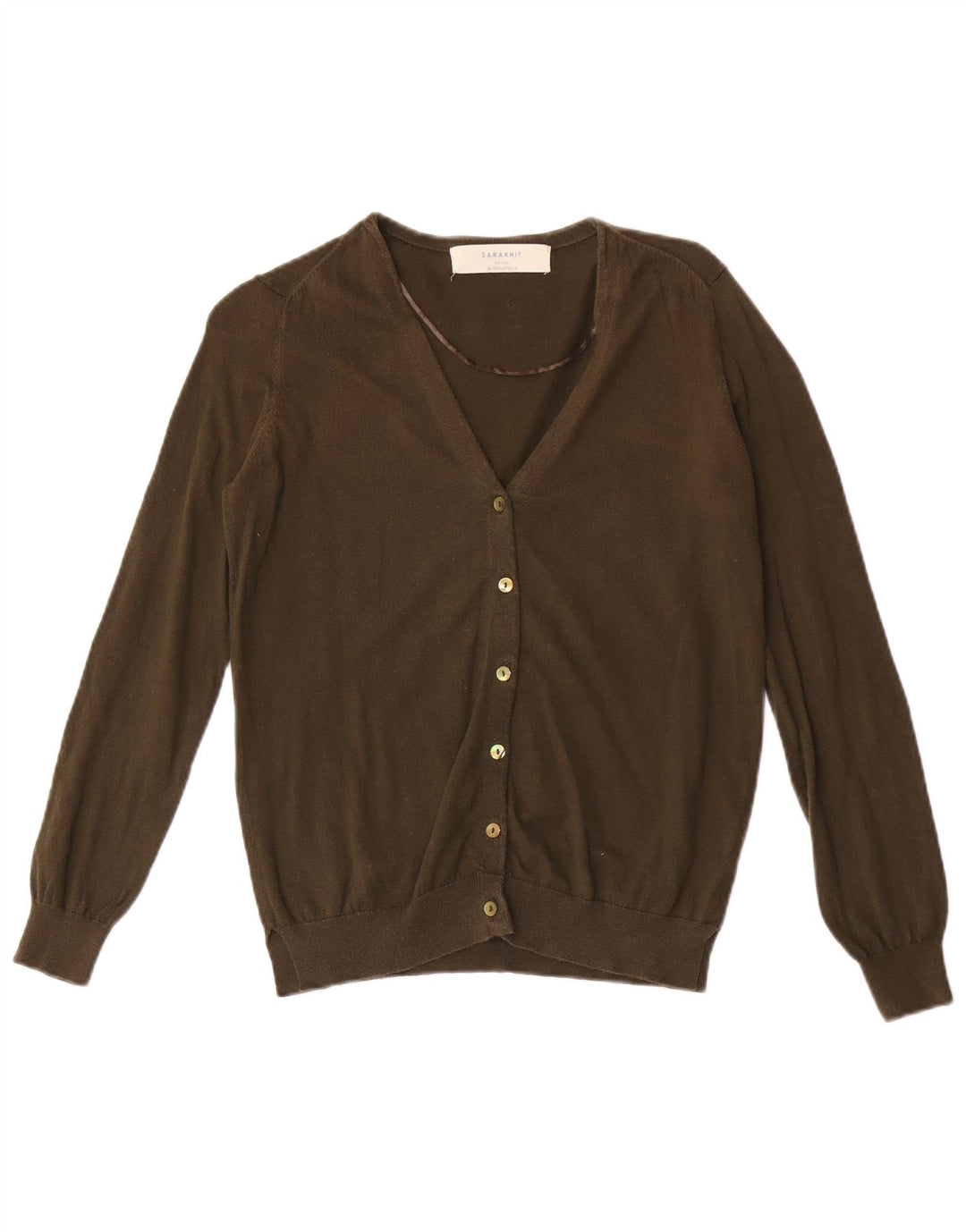 Maglione cardigan da donna Zara UK 12 medio cachi