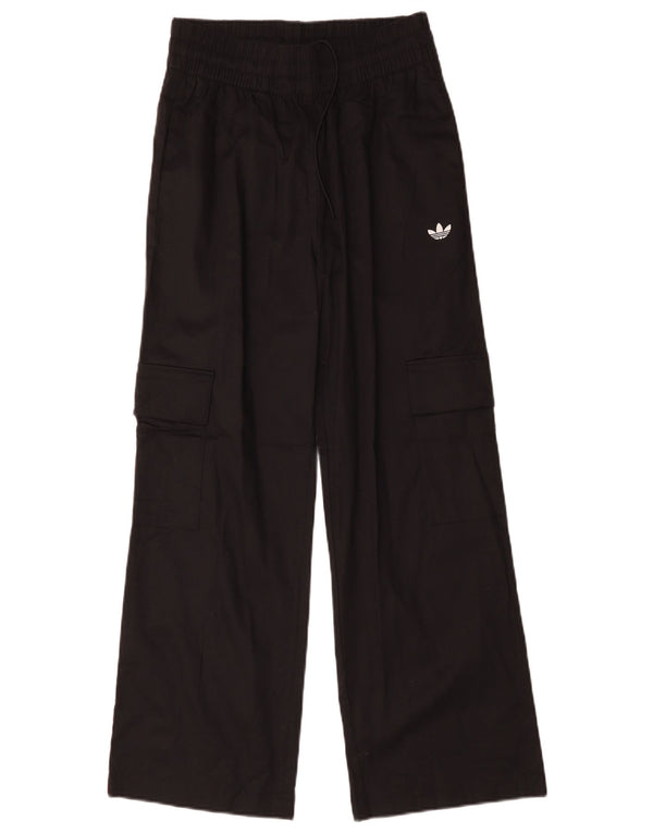 Pantaloni cargo ADIDAS da donna a vita alta UK 8/10 Small W25 L28 Nero