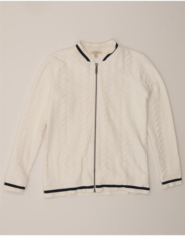 BARBOUR Womens Cardigan Sweater UK 10 Small White