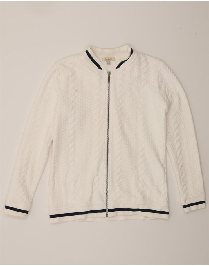 BARBOUR Womens Cardigan Sweater UK 10 Small White