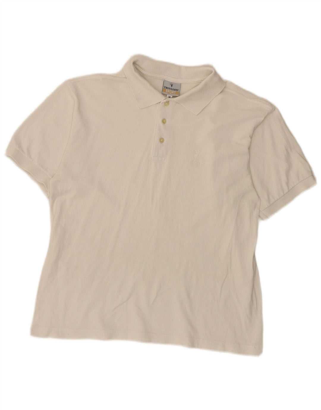 TRUSSARDI Mens Polo Shirt Medium White