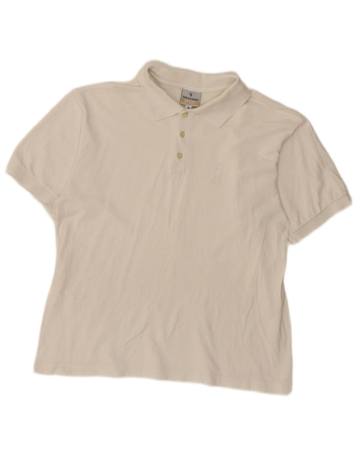 TRUSSARDI Mens Polo Shirt Medium White