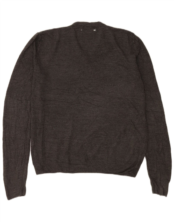 Maglione da uomo con scollo a V Marks & Spencer grande acrilico grigio