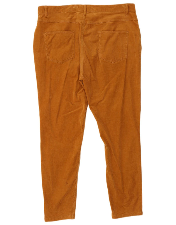 Pantaloni slim in velluto a coste da donna Marks & Spencer UK 18 XL W38 L28 Cotone marrone