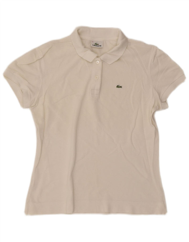 Polo da donna Lacoste taglia 44 grande in cotone bianco