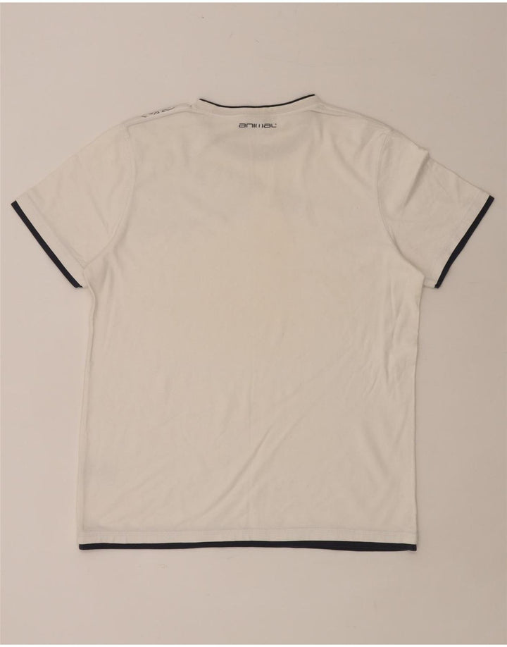 T-shirt grafica da uomo ANIMAL Top in cotone floreale bianco medio