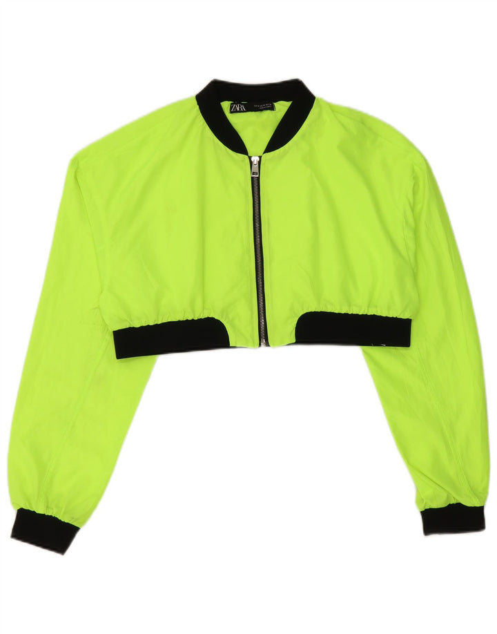 Giacca corta da tuta da donna Zara UK 14 Colorblock giallo medio