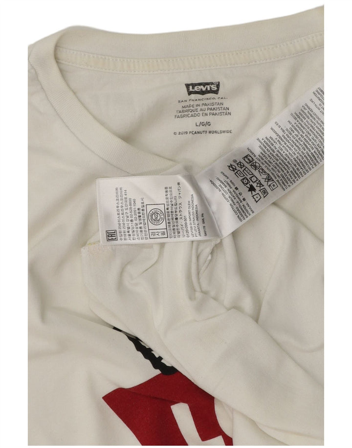 Levi's T-shirt grafica da uomo Peanuts Top grande in cotone bianco