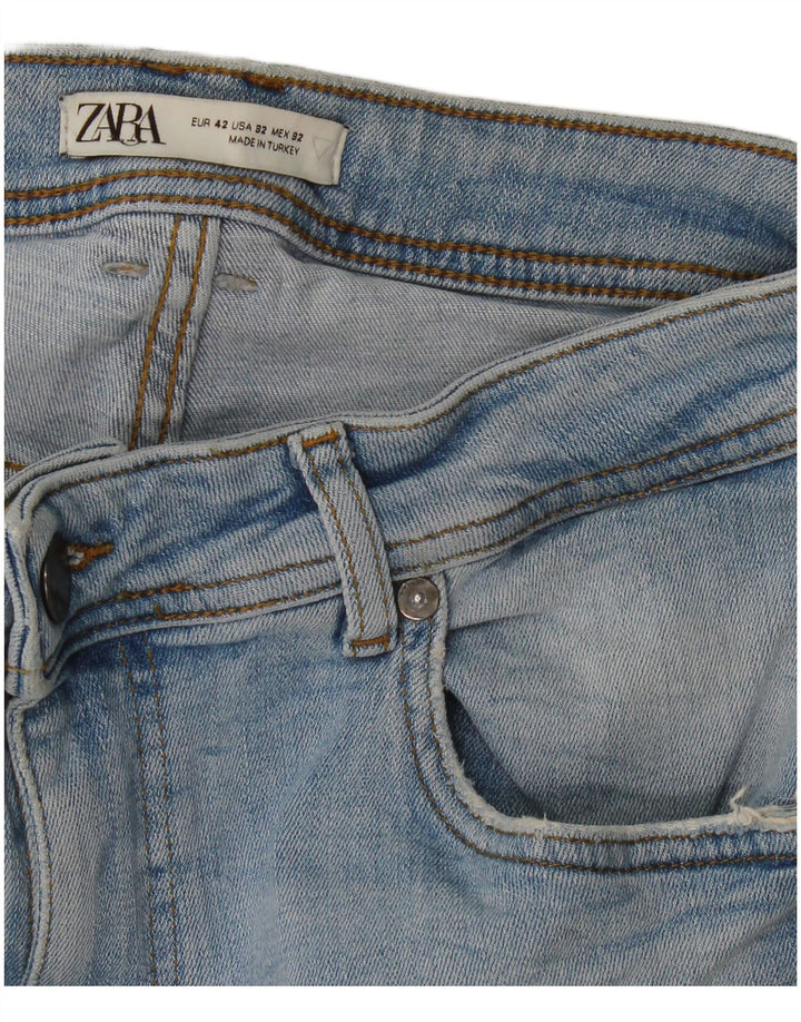 Jeans corti da uomo Zara EU 42 Large W32 L25 Blu
