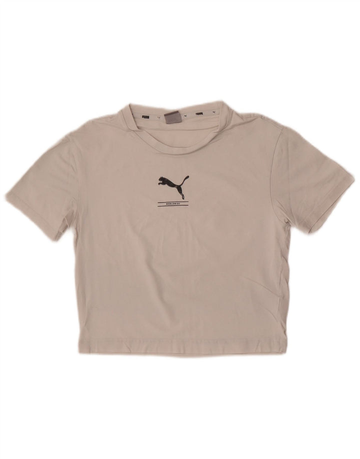 T-shirt corta da donna Puma UK 12 cotone bianco medio