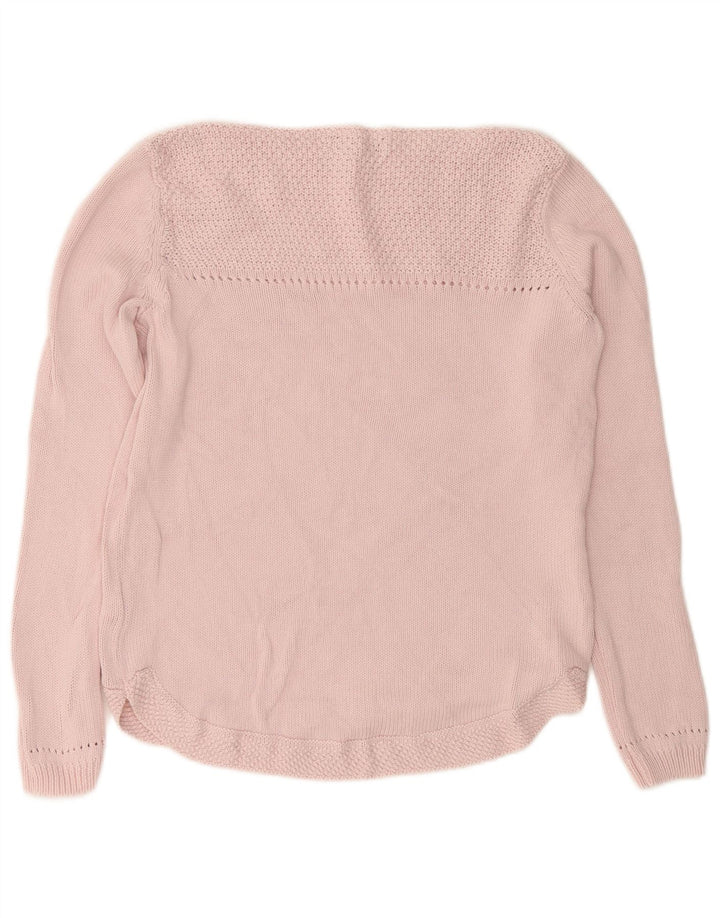 Maglione maglione oversize con scollo a barca da donna Marks & Spencer UK 10 piccolo rosa