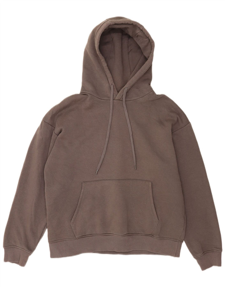 Felpa con cappuccio da uomo Zara grande in cotone grigio