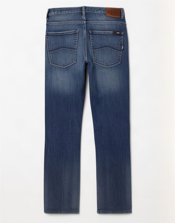 Armani Jeans Jeans dritti regolari da uomo W30 L28 cotone blu