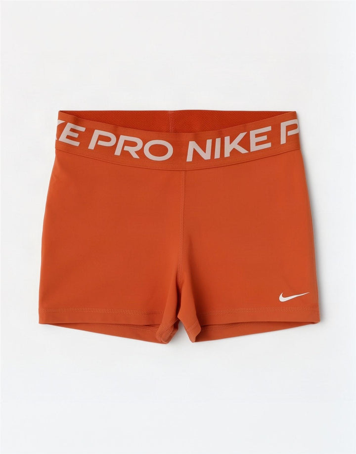 Pantaloncini sportivi Nike Dri Fit Graphic da donna UK 8 Small Arancione Poliestere