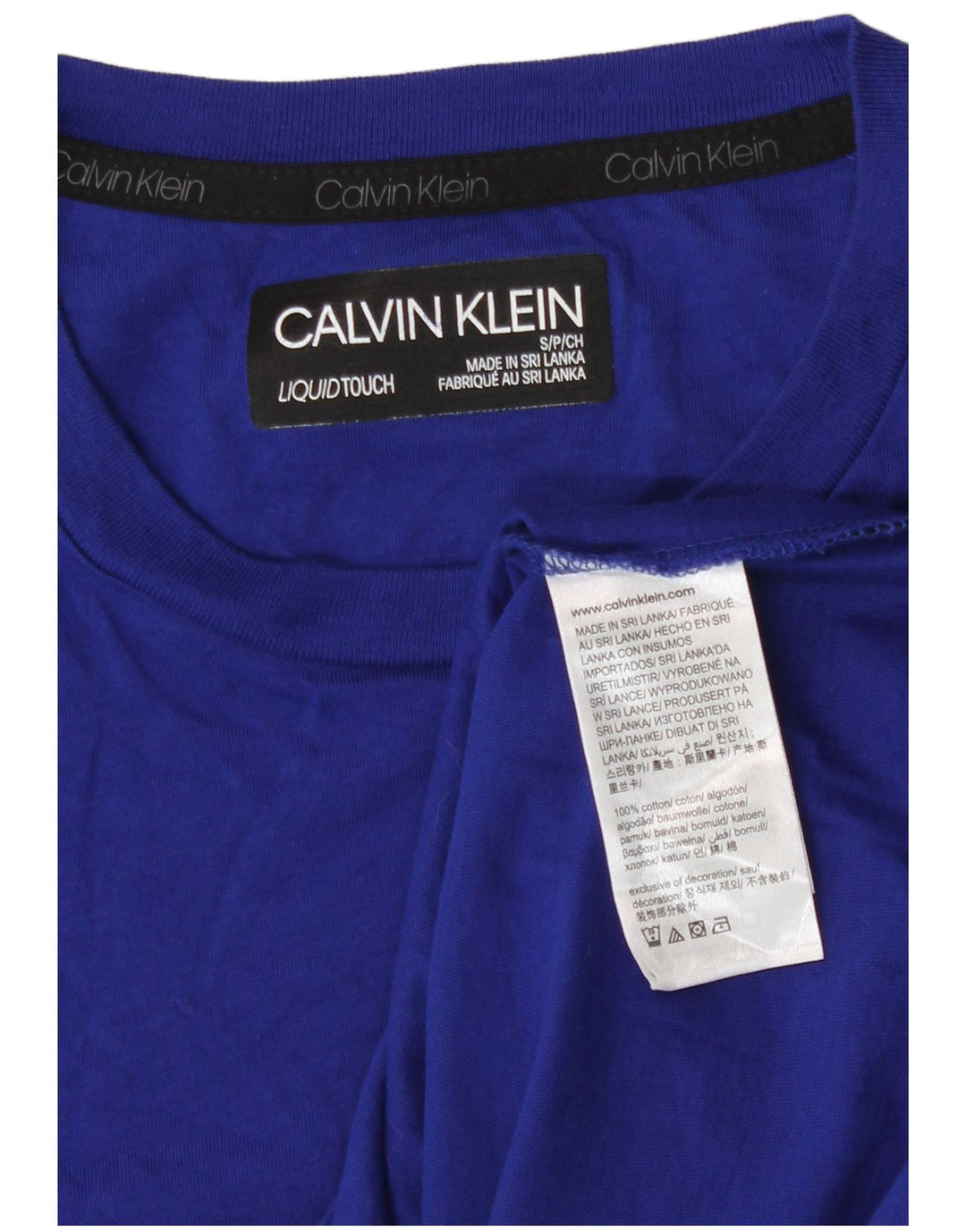 T-shirt da uomo Calvin Klein Top piccola in cotone blu