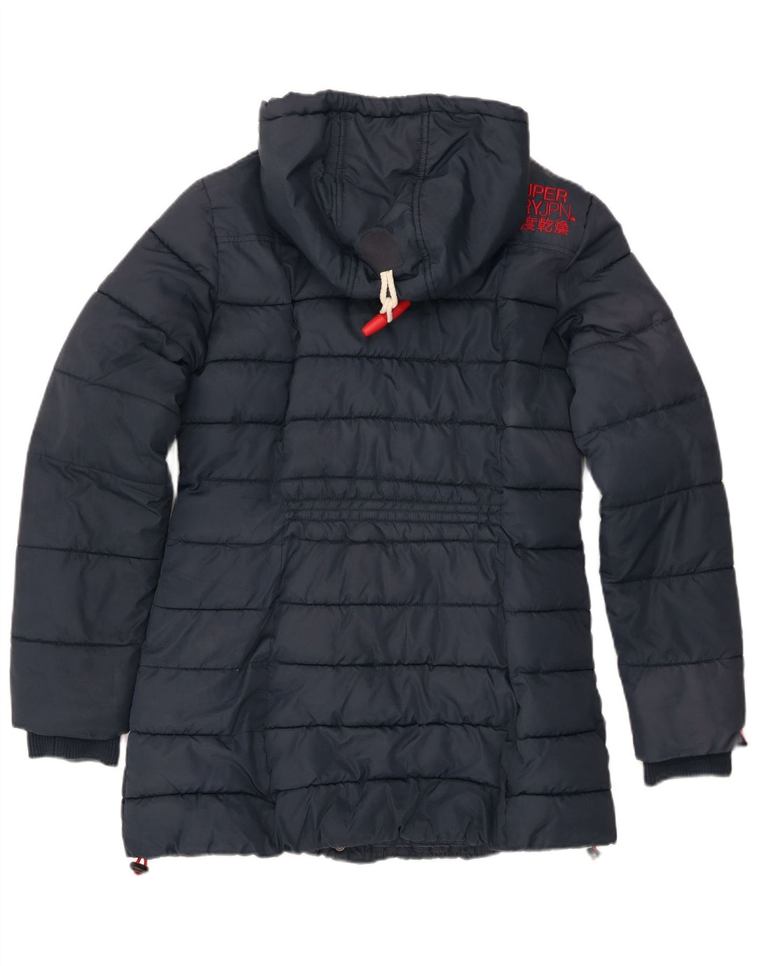 Giacca imbottita con cappuccio da donna Superdry UK 14 grande poliestere blu navy