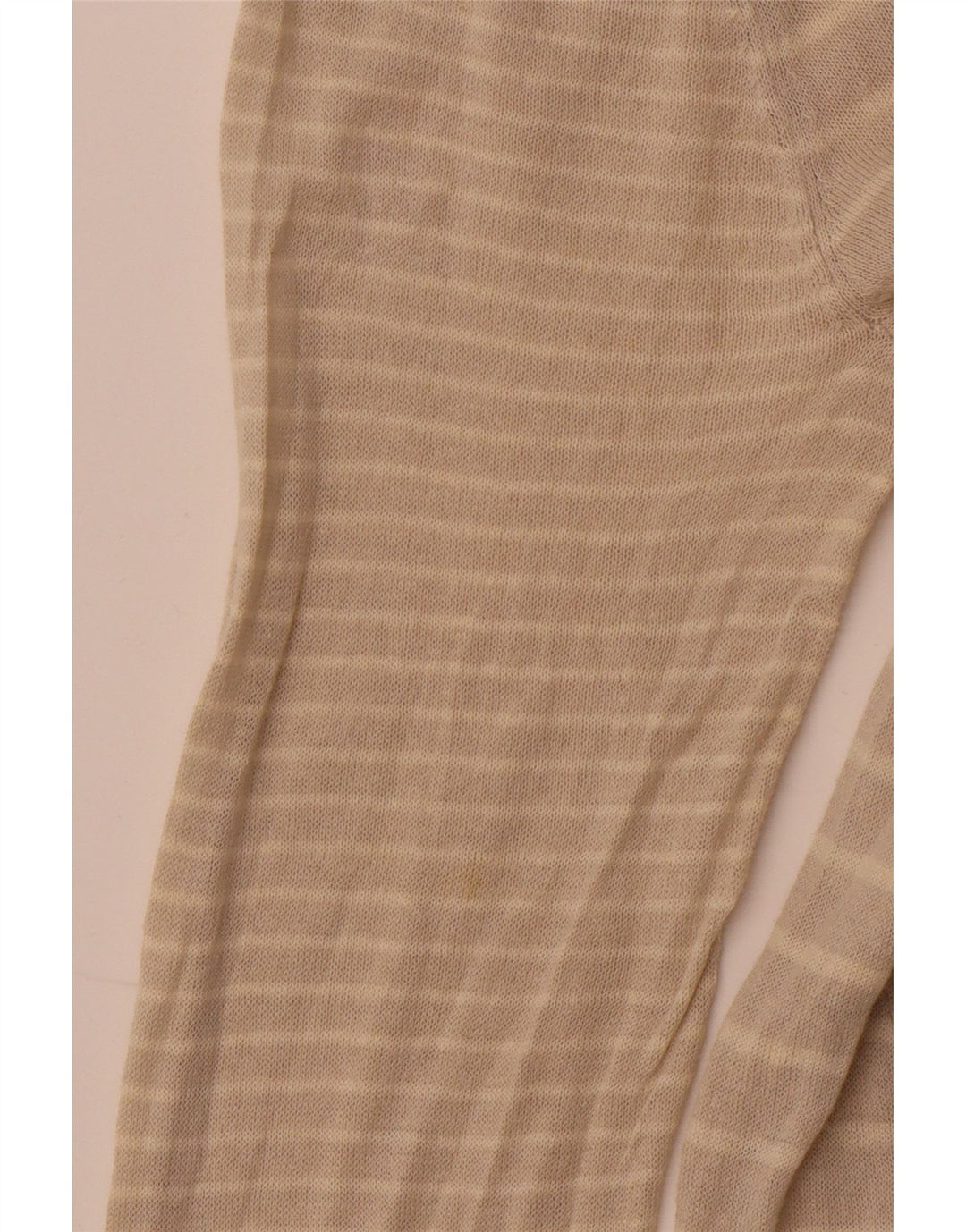 WHITE STUFF Maglione cardigan da donna UK 14 Lino a righe beige grande