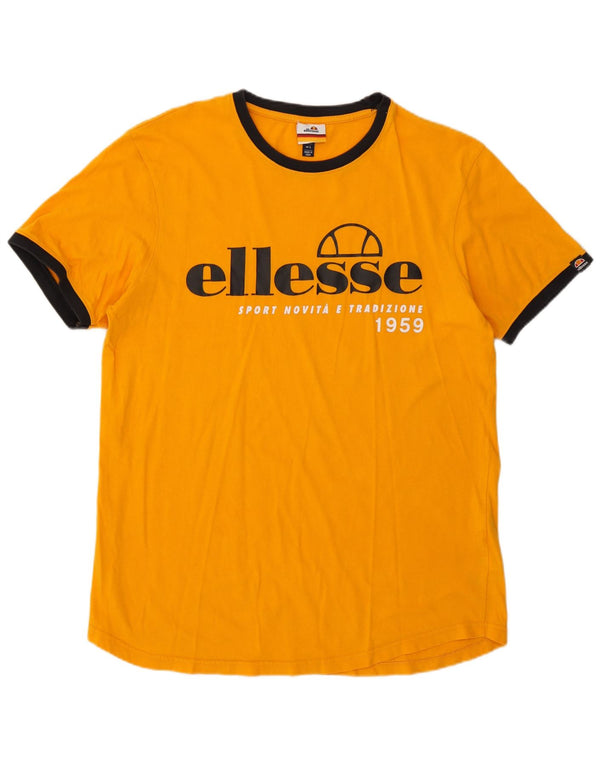 T-shirt grafica da uomo Ellesse Top Large in cotone arancione