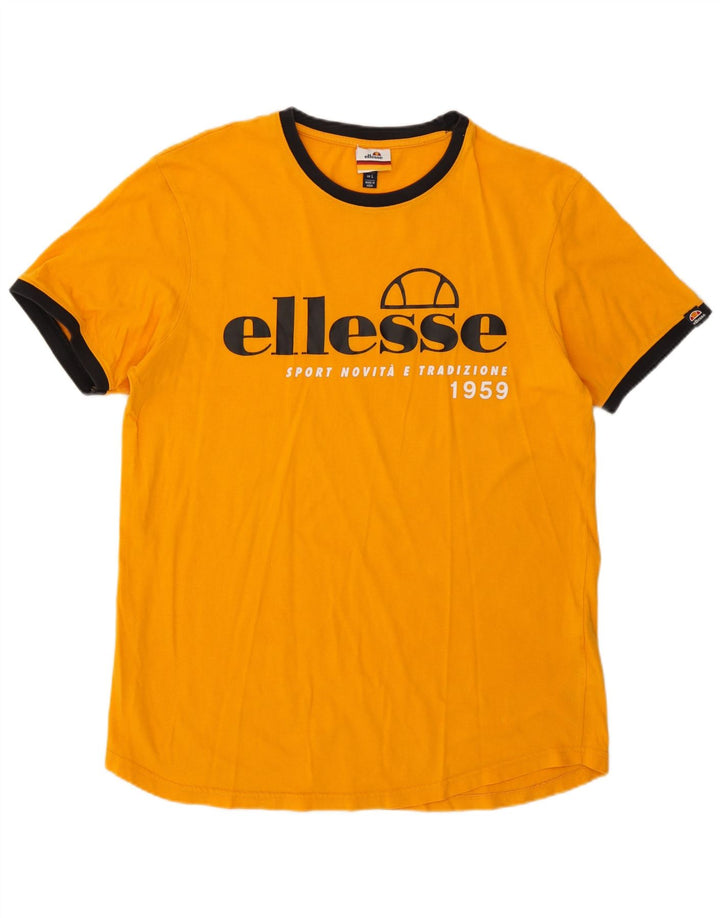 T-shirt grafica da uomo Ellesse Top Large in cotone arancione