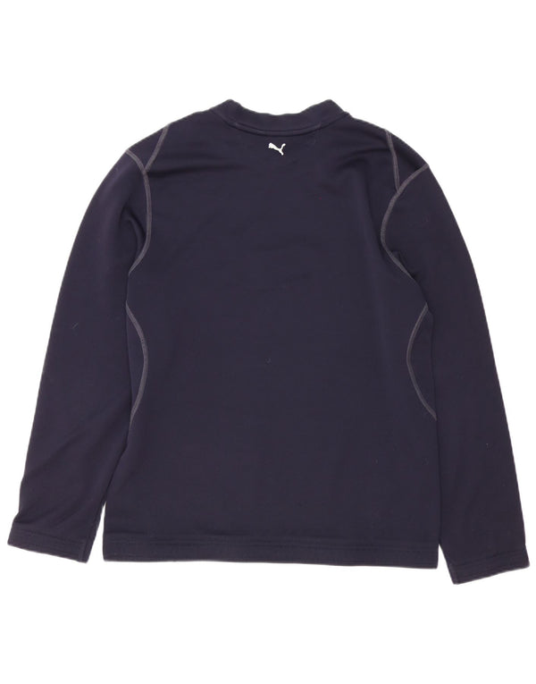 Puma Maglia grafica da uomo a maniche lunghe medio blu navy