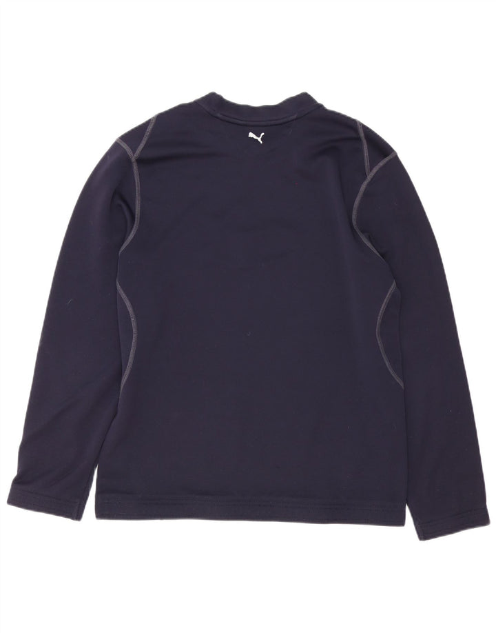 Puma Maglia grafica da uomo a maniche lunghe medio blu navy