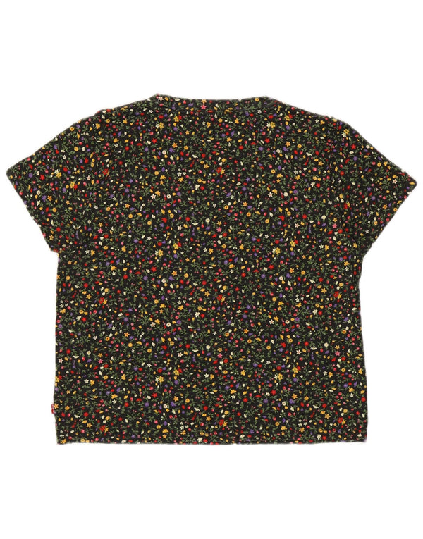 Levi's T-shirt grafica da donna Top UK 14 Cotone floreale multicolore medio