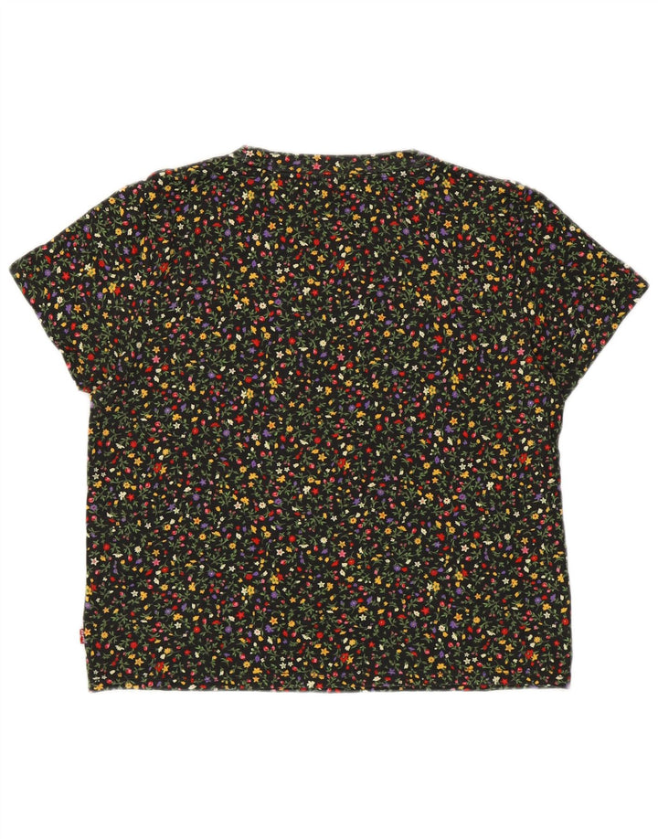 Levi's T-shirt grafica da donna Top UK 14 Cotone floreale multicolore medio