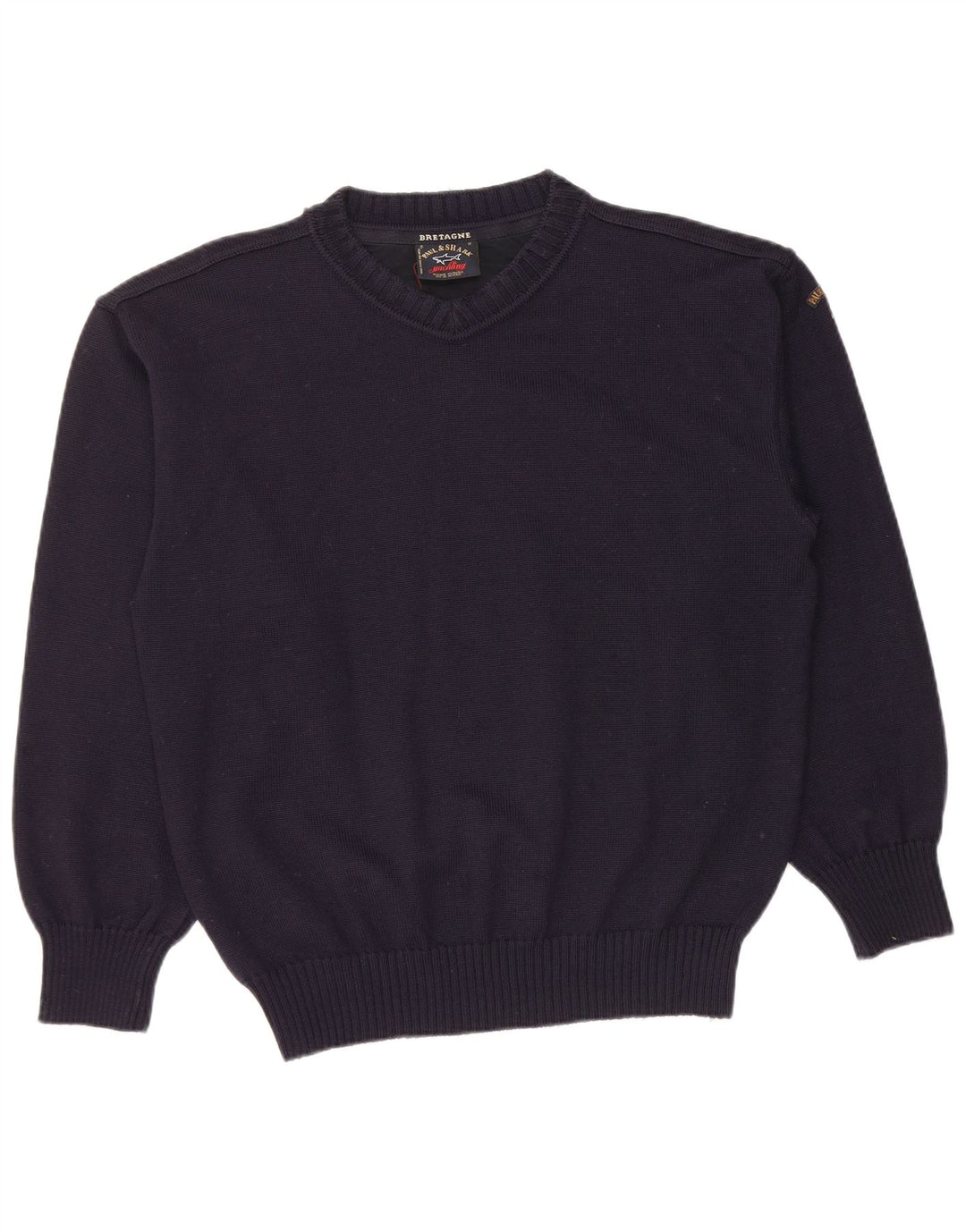 PAUL & SHARK Maglione da uomo con scollo a V in lana vergine medio blu navy