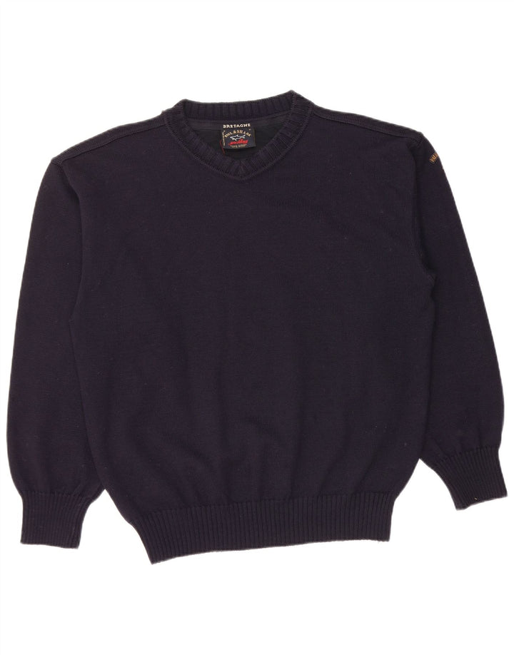 PAUL & SHARK Maglione da uomo con scollo a V in lana vergine medio blu navy