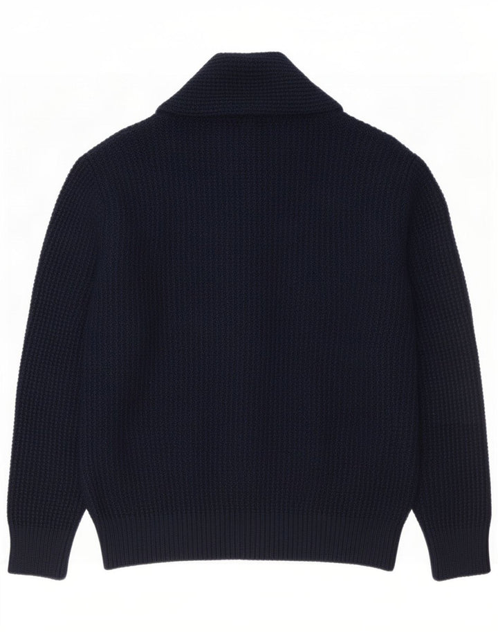 Maglione cardigan da uomo Zara grande in acrilico blu navy