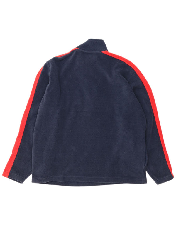 Maglione in pile da uomo Umbro con collo con zip, poliestere color block medio blu navy