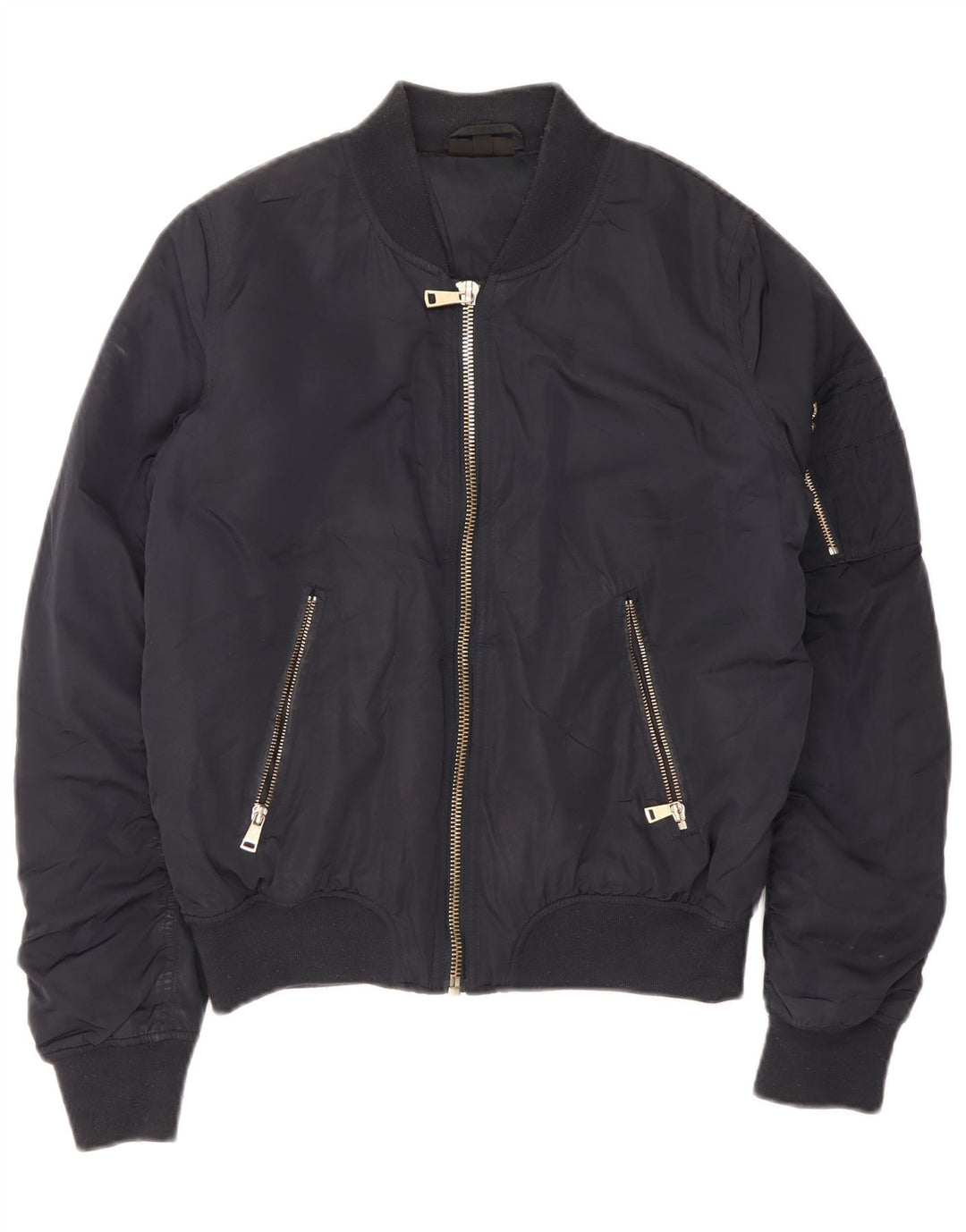 Topshop Bomber da donna UK 12 medio blu navy poliestere