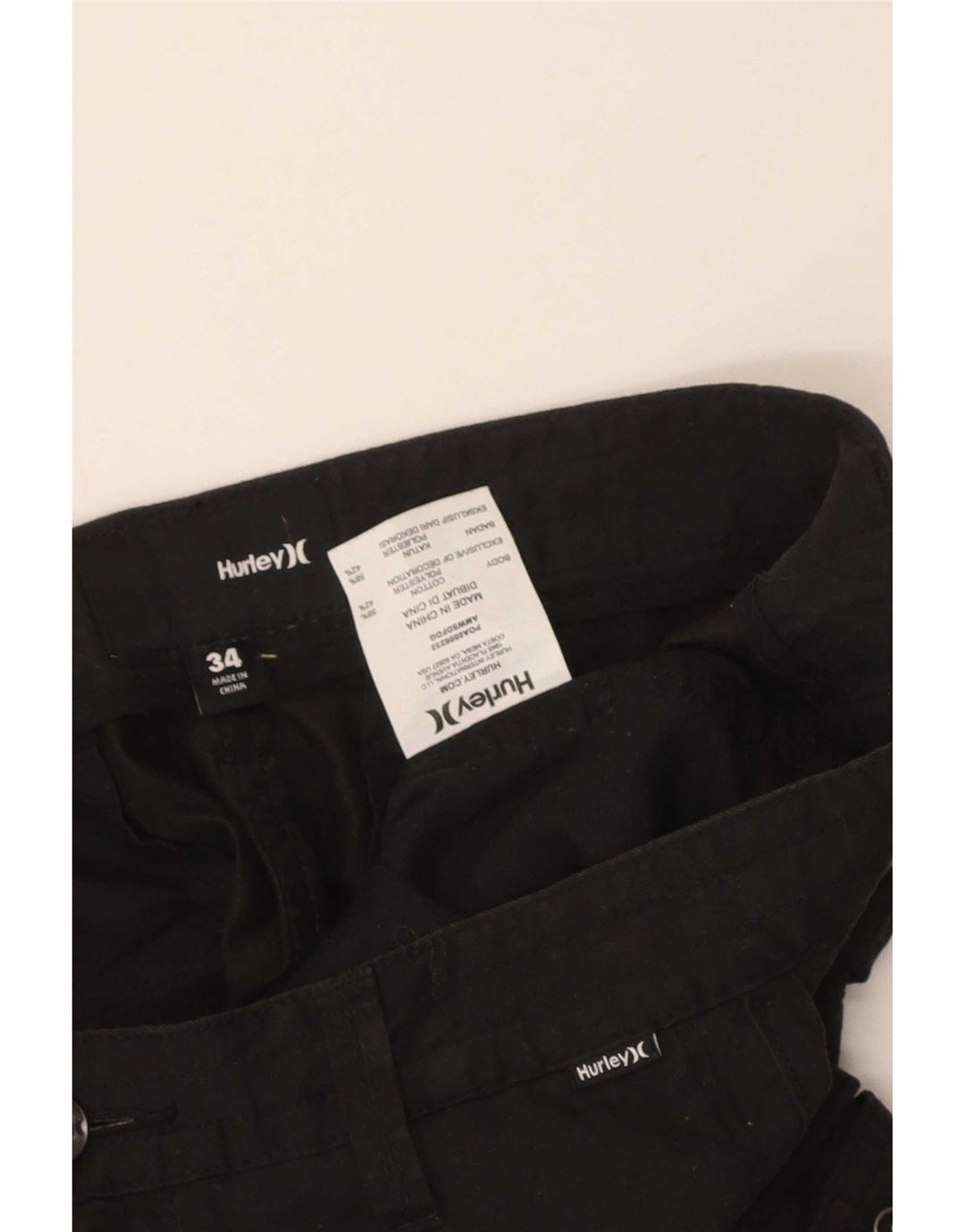 Pantaloncini cargo da uomo Hurley W34 grandi in cotone nero