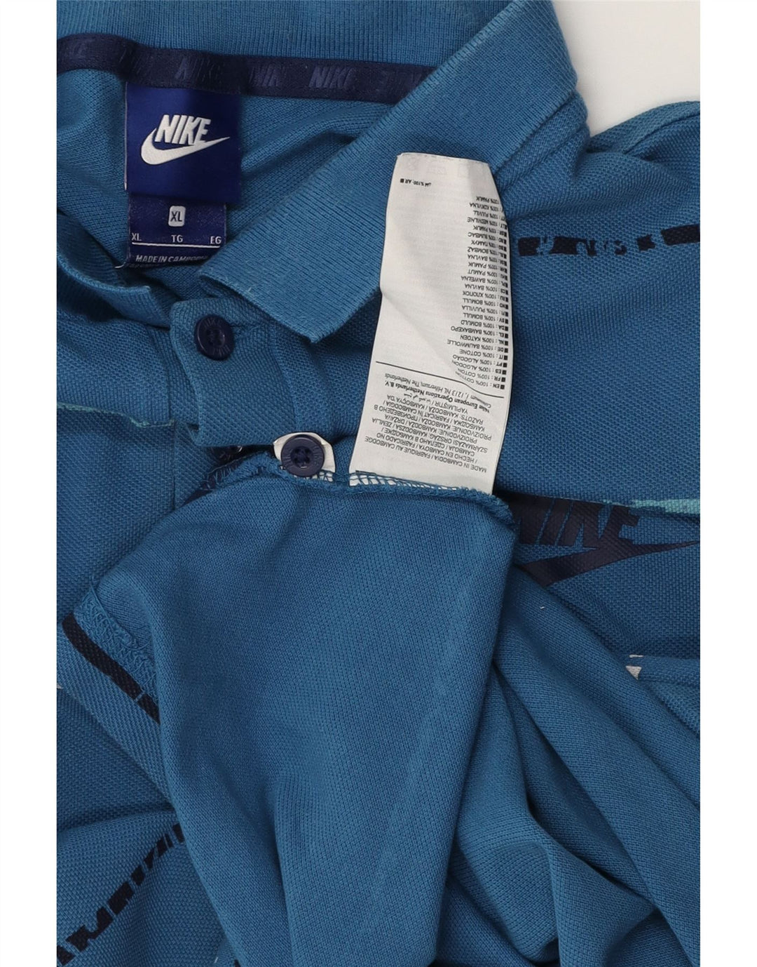 Polo NIKE da uomo XL in cotone a righe blu
