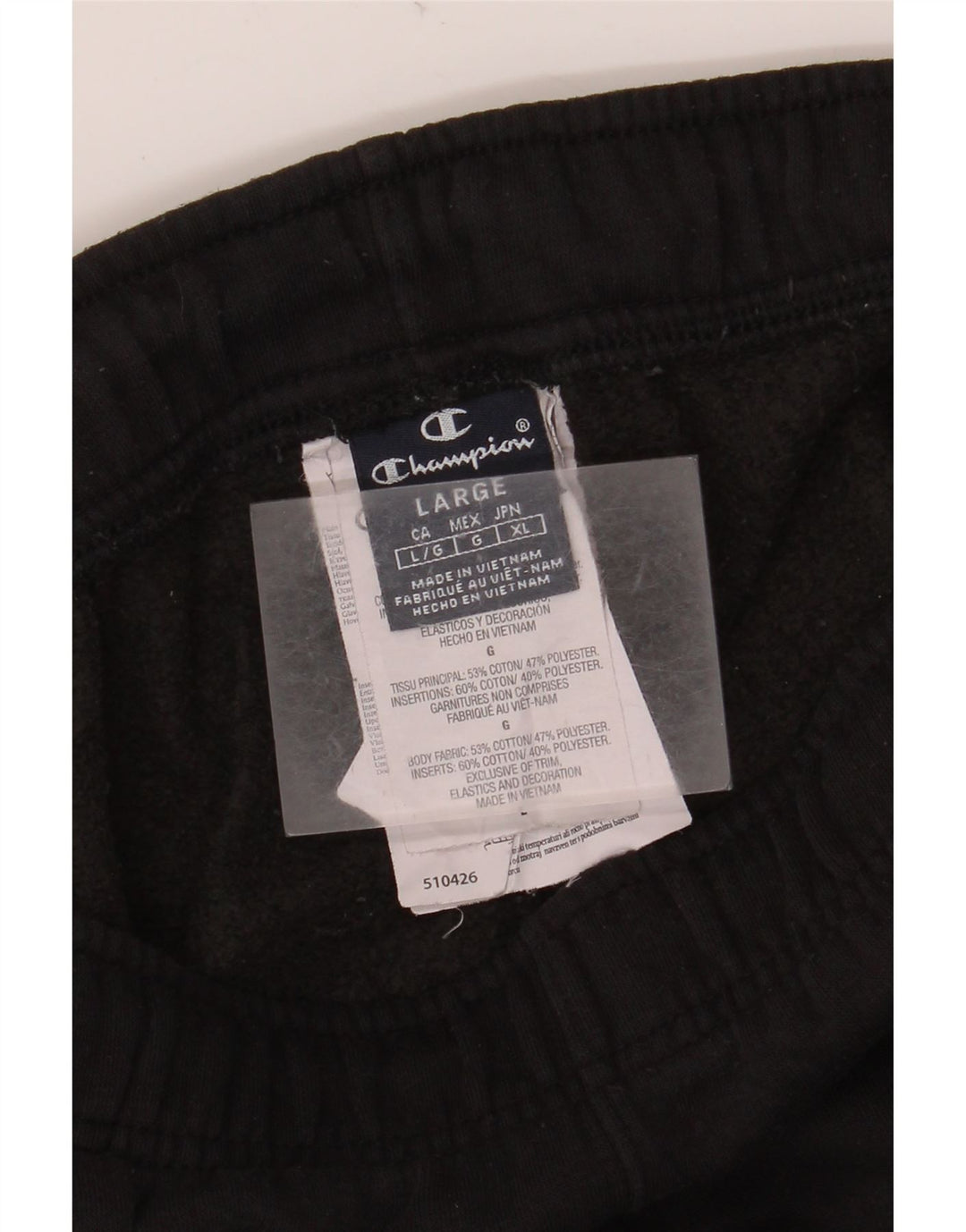 Pantaloni da tuta da uomo CHAMPION grandi in cotone nero