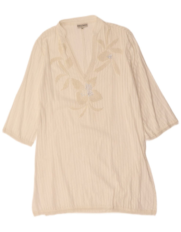 Abito tunica da donna con maniche a 3/4 Antica Sartoria UK 14 a righe bianche medie