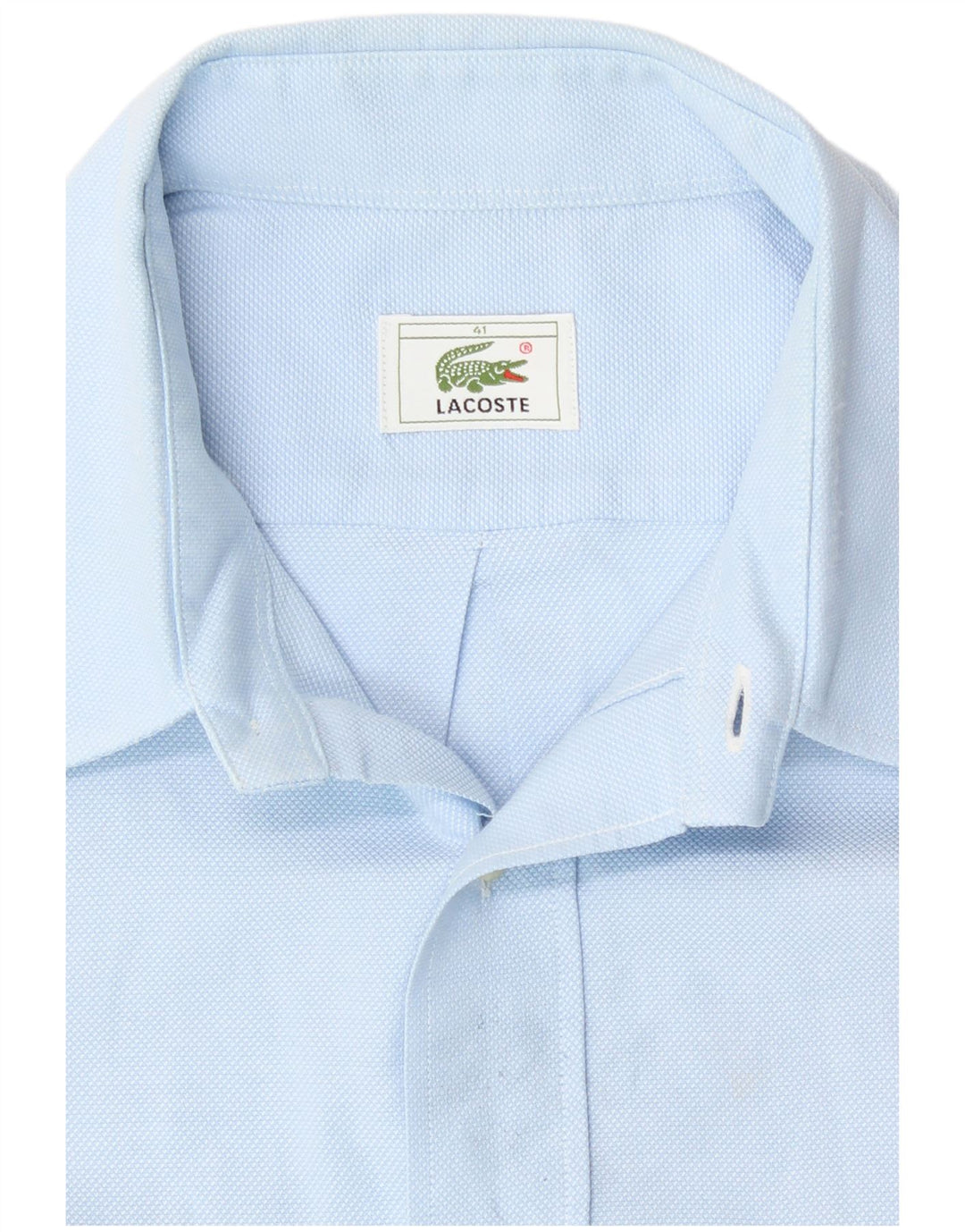 Camicia a maniche corte da uomo Lacoste taglia 41 grande in cotone blu