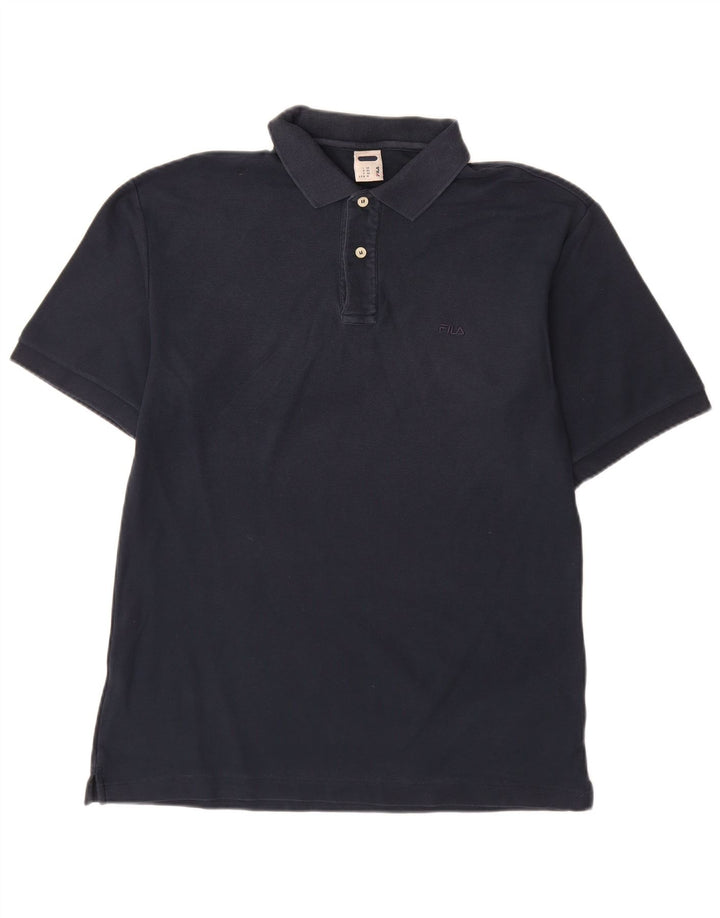 Polo da uomo Fila in cotone blu navy medio