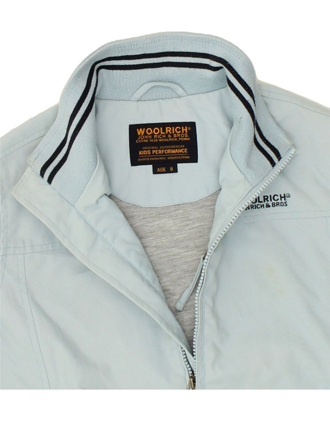 WOOLRICH Boys Bomber Jacket 7-8 Years Blue Nylon Vintage Woolrich and Second-Hand Woolrich from Messina Hembry 