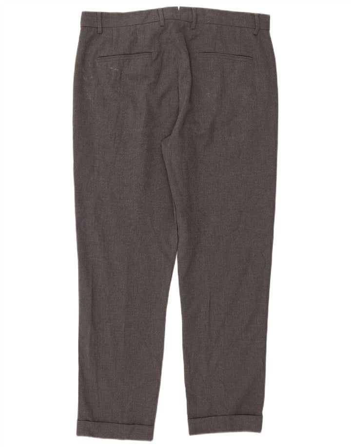 Pantaloni chino dritti da uomo Zara EU 44 Large W34 L29 Poliestere grigio