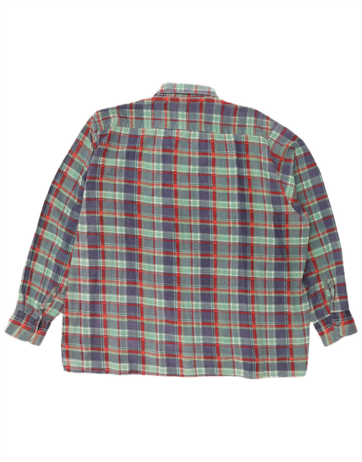 Camicia da uomo in flanella Dolomite XL in cotone a quadri verdi