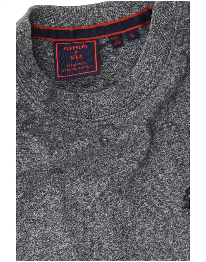 T-shirt da uomo Superdry Top Small in cotone screziato blu navy