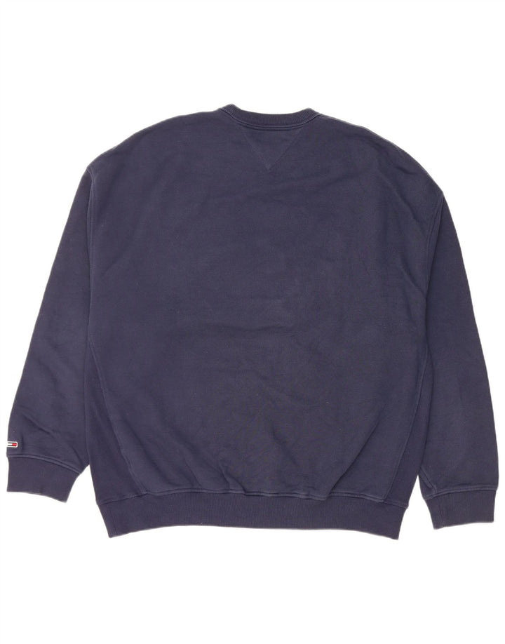 Tommy Hilfiger Uomo Felpa con vestibilità comoda grafica Maglione medio blu navy