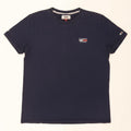 TOMMY HILFIGER Mens T-Shirt Top Large Navy Blue Cotton