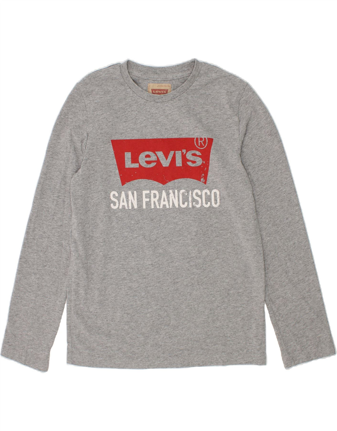 LEVI'S Boys Graphic Top Long Sleeve 9-10 Years Grey Vintage Levi's and Second-Hand Levi's from Messina Hembry 