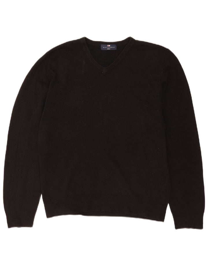 Maglione maglione con scollo a V da uomo Marks & Spencer UK 38/40 medio nero