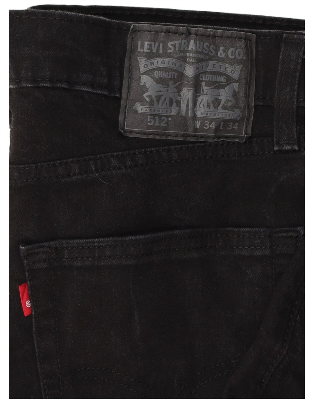 LEVI'S Jeans da uomo 512 slim affusolati W34 L32 cotone nero